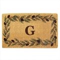 Nedia Home Nedia Home 02011G Heavy Duty Coco Mat 22 x 36 In. Evergreen Border Monogrammed G O2011G